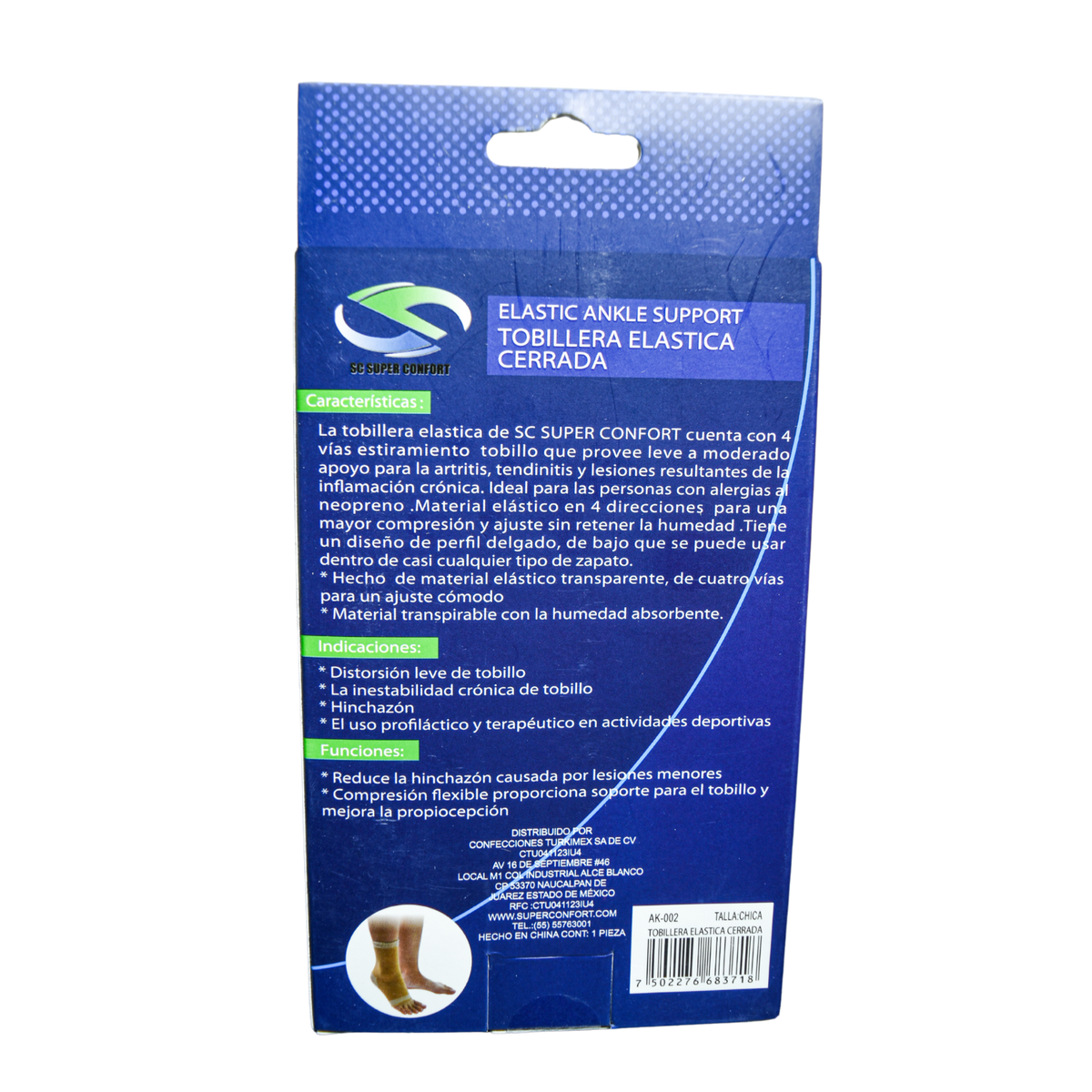 Tobillera elástica para tobillo AK022 SUPER CONFORT
