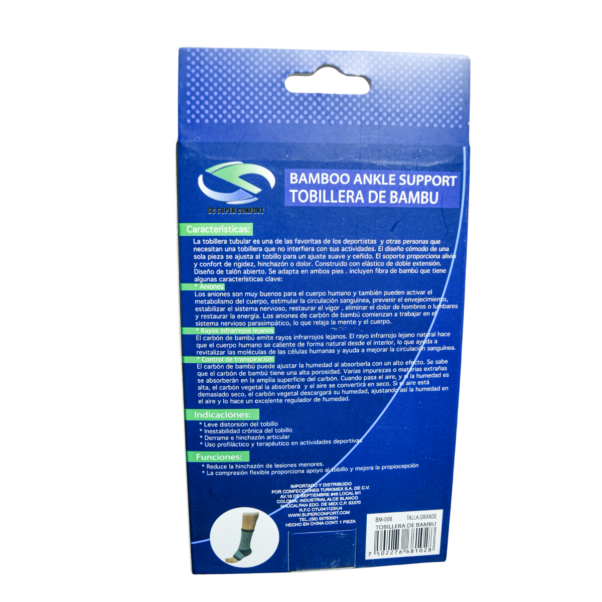 Tobillera Bamboo Super Confort BM-006