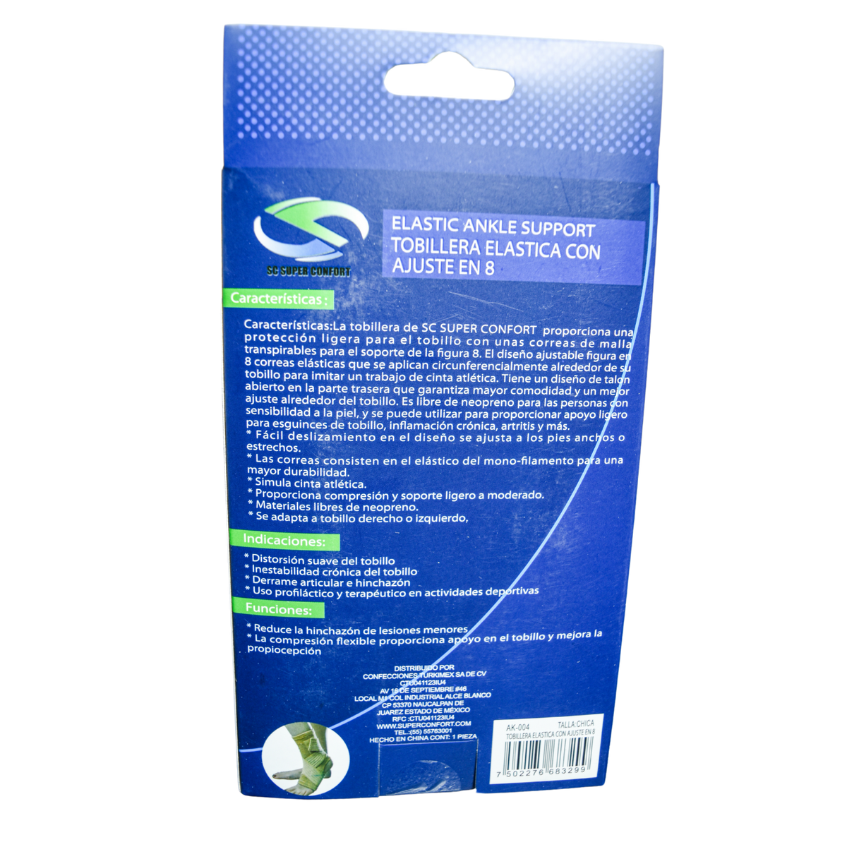 Tobillera elástica con ajuste en 8 Super Confort AK-004