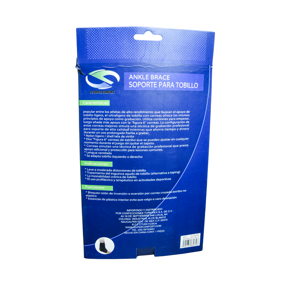Tobillera reforzada mediana Super Confort AK-017
