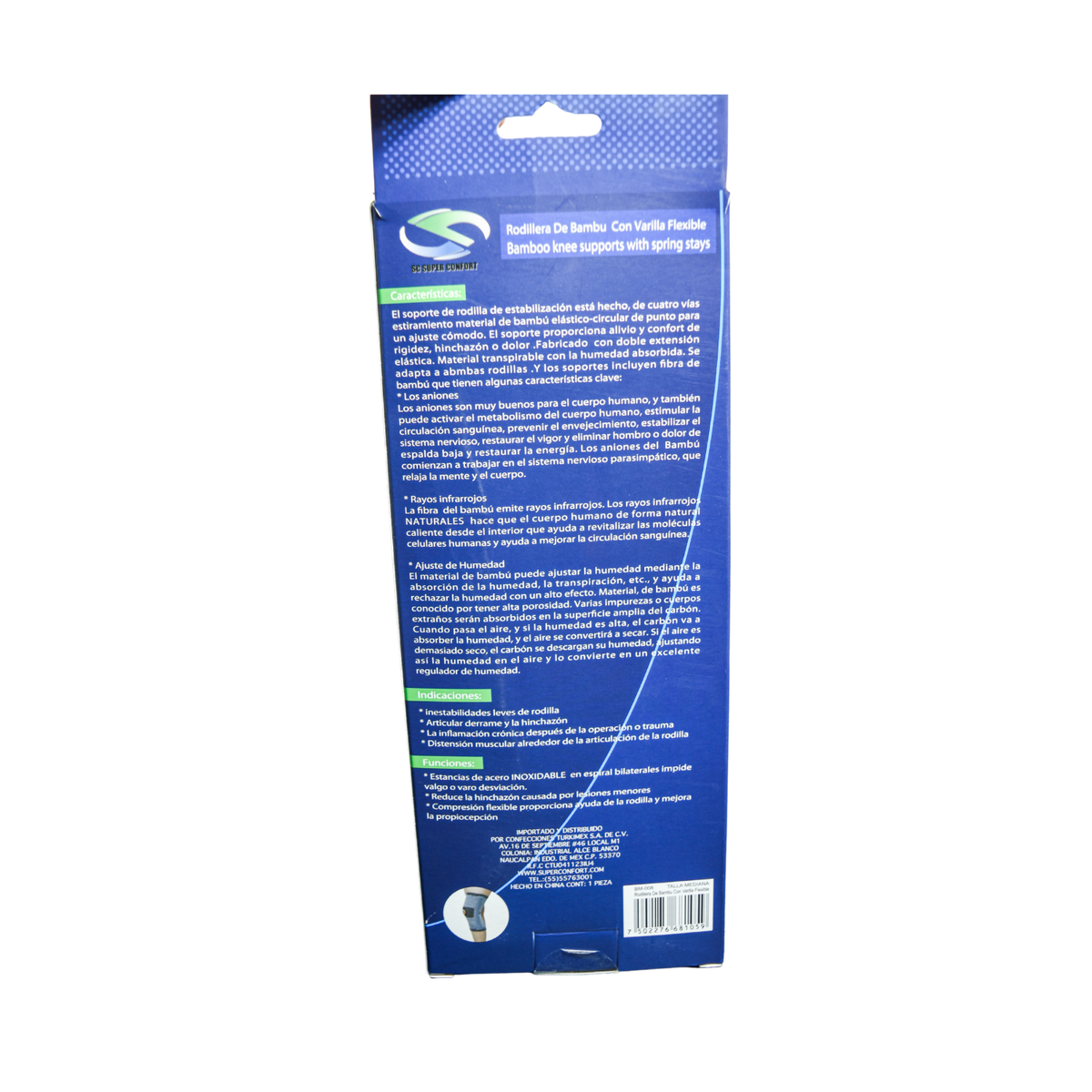 Rodillera con varilla flexible lateral mediana Super Confort BM008
