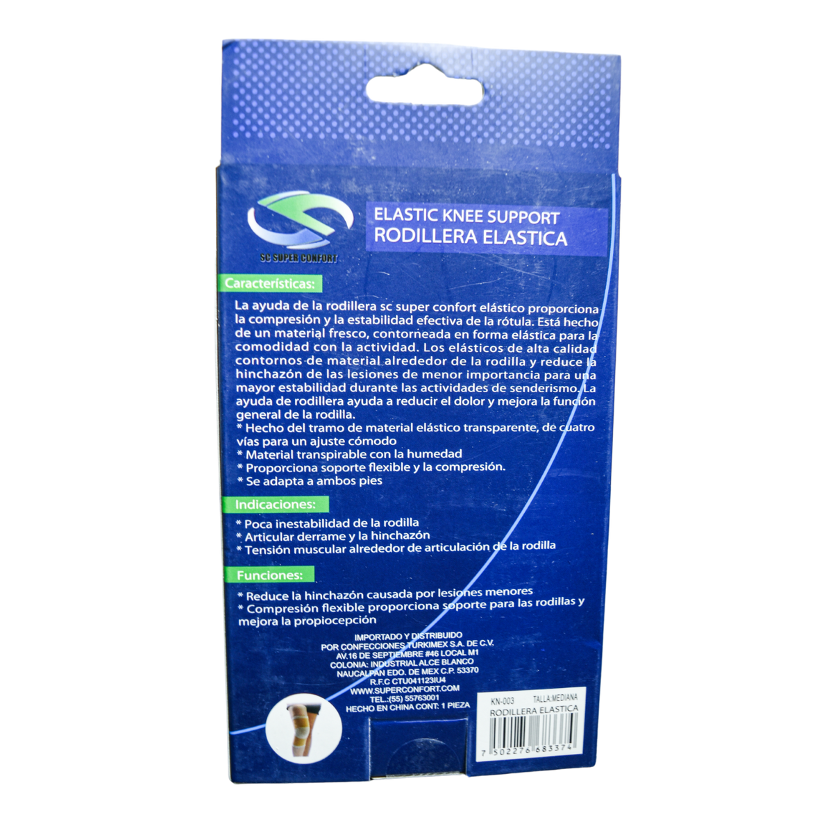 Rodillera elástica deportiva Super Confort KN-003