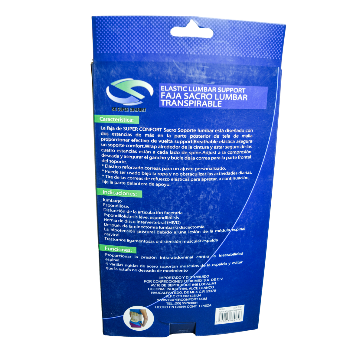 Faja sacrolumbar transpirable Super Confort BK-044