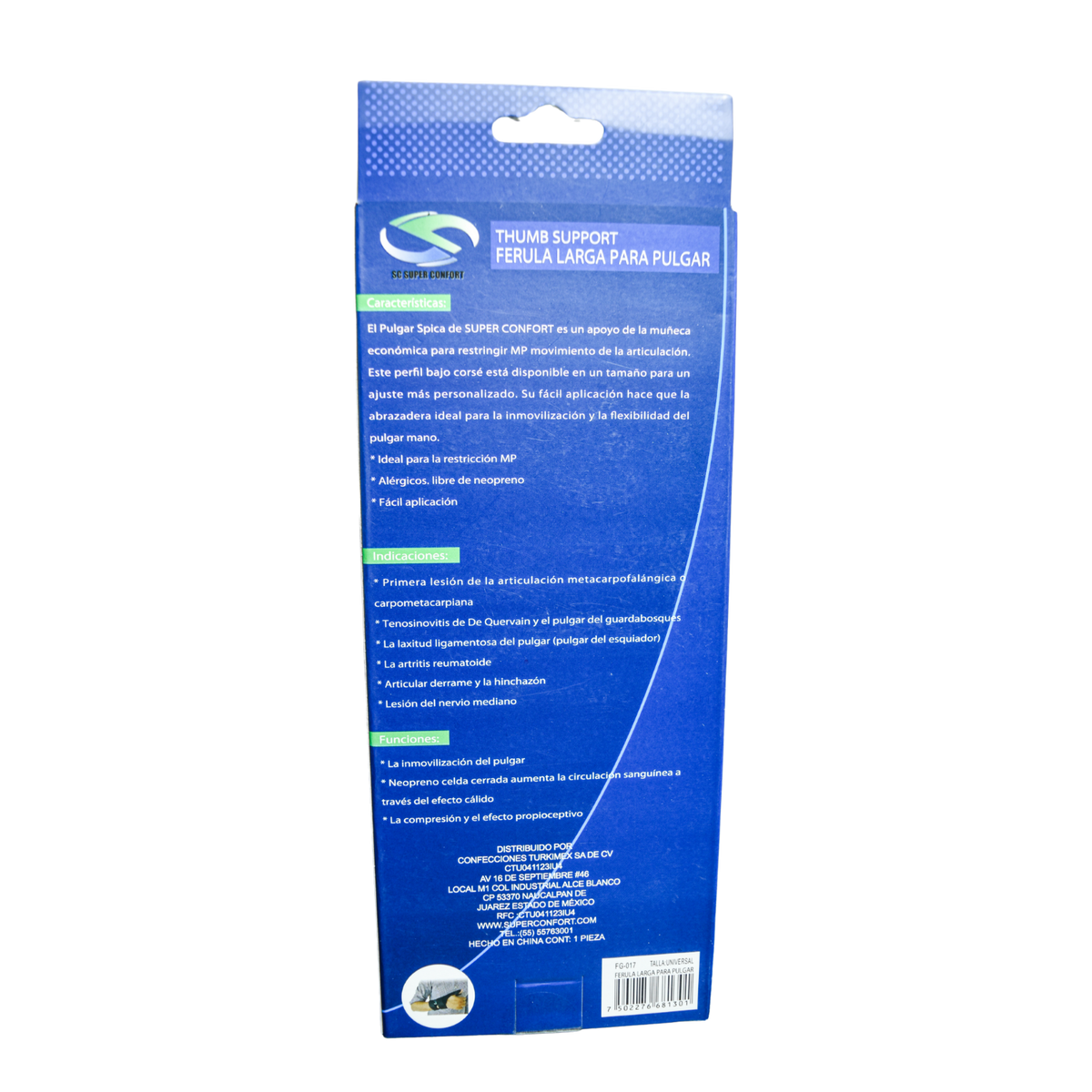 Férula larga para pulgar Super Confort FG-017