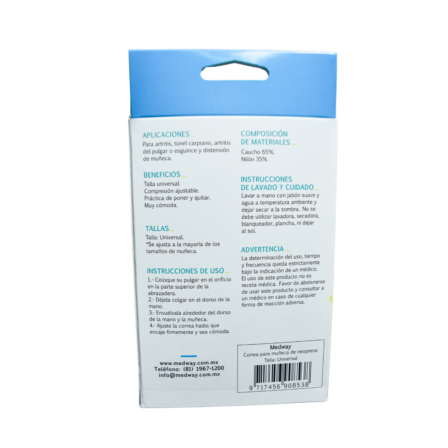 Correa para Muñeca de Neopreno - Talla Universal MEDWAY