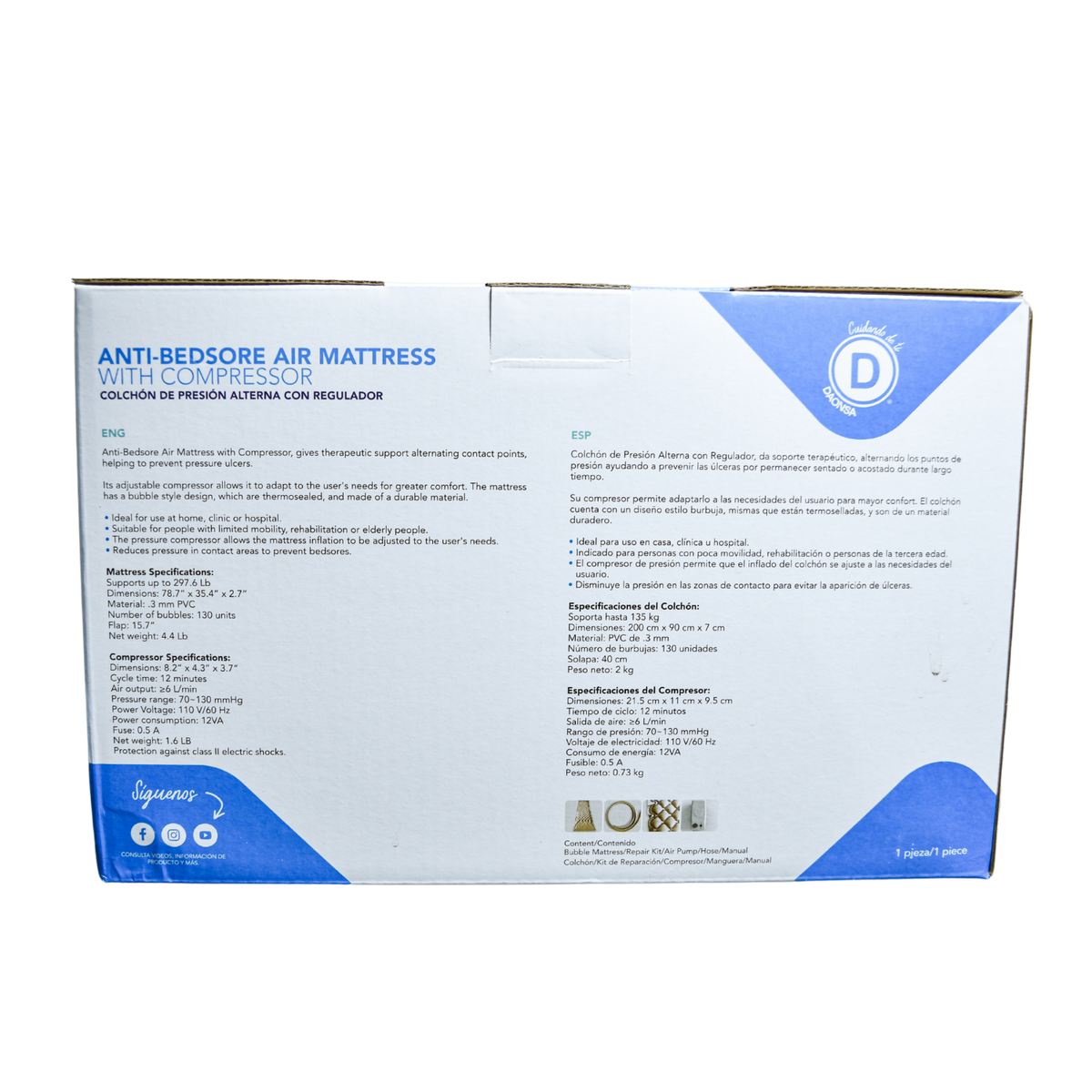 Colchón antillagas con regulador DAONSA B01S03