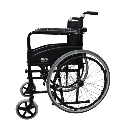 Silla de ruedas negra 18 pulg. fija/remo aluminio 8X1 WXD18NEFDAS