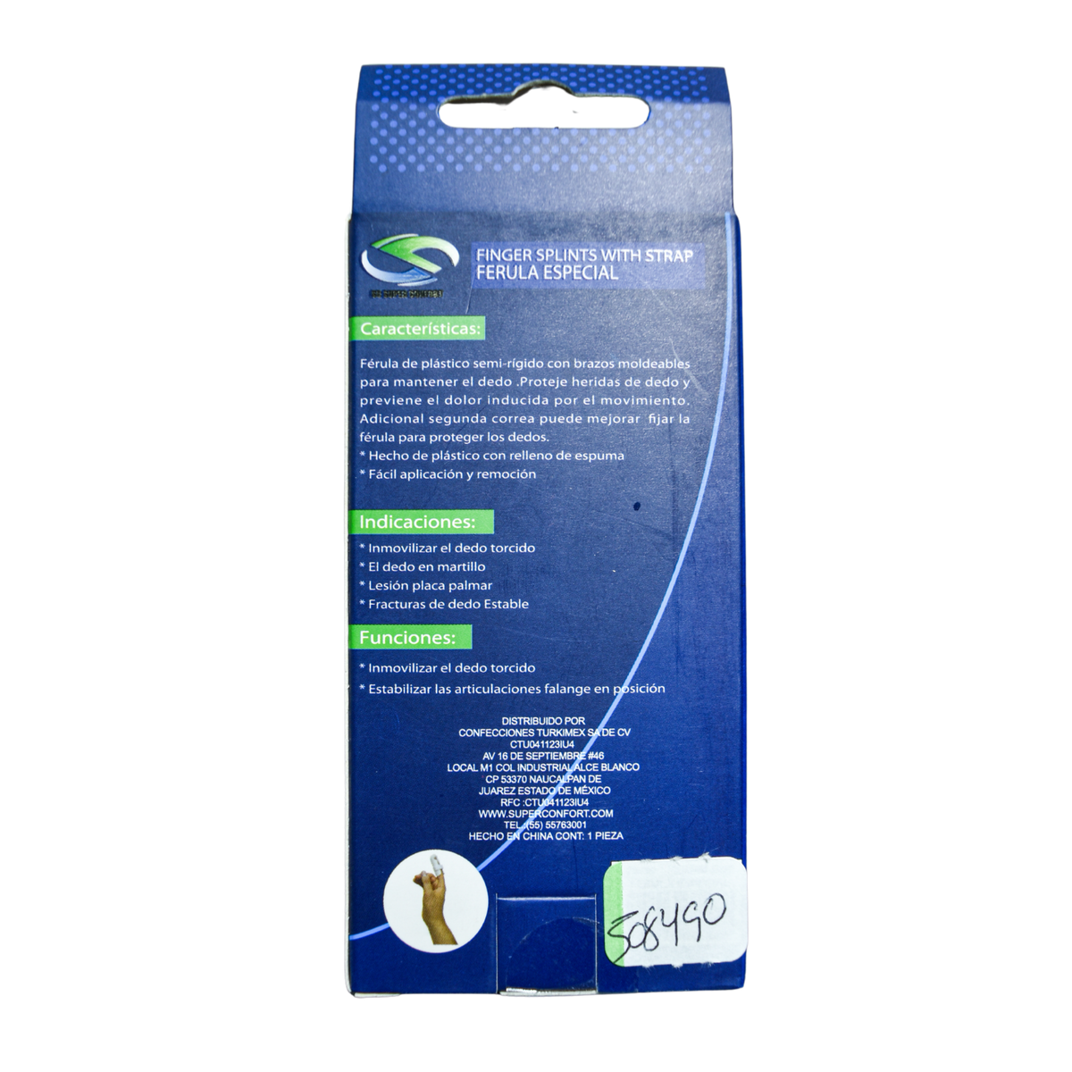 Férula blanca con velcro talla XG Super Confort FG-005