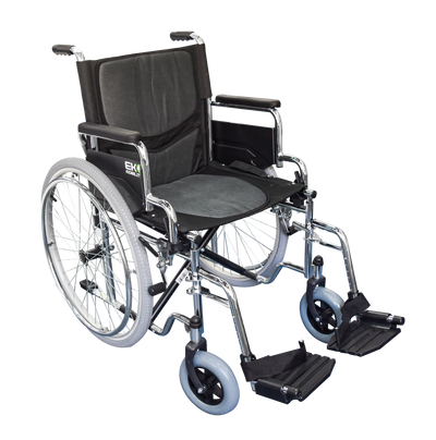Silla de ruedas cromada 19" abatible/removible neumática MIRRIMEX WX19CRUD