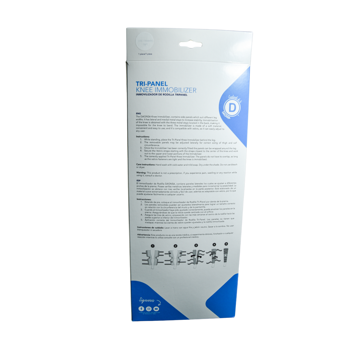 Inmovilizador de rodilla tripanel 14" DAONSA IRT-14